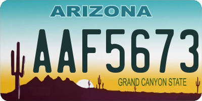 AZ license plate AAF5673