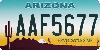 AZ license plate AAF5677