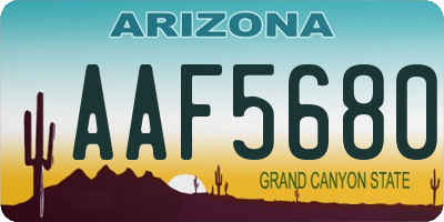 AZ license plate AAF5680