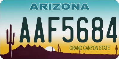AZ license plate AAF5684