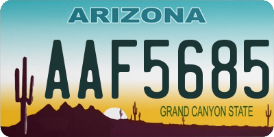 AZ license plate AAF5685