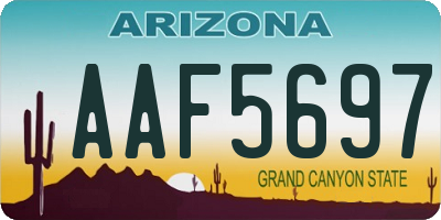 AZ license plate AAF5697