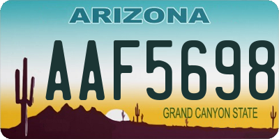 AZ license plate AAF5698
