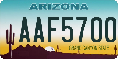 AZ license plate AAF5700