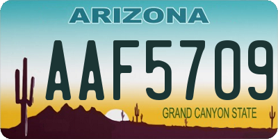 AZ license plate AAF5709
