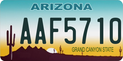 AZ license plate AAF5710