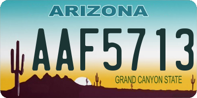 AZ license plate AAF5713