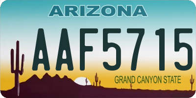 AZ license plate AAF5715