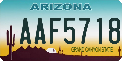 AZ license plate AAF5718