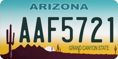 AZ license plate AAF5721