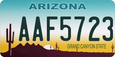 AZ license plate AAF5723