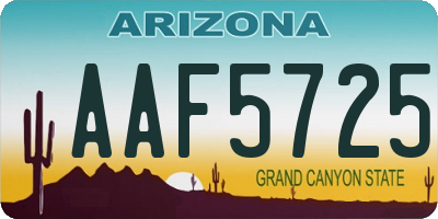 AZ license plate AAF5725