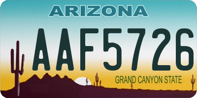 AZ license plate AAF5726