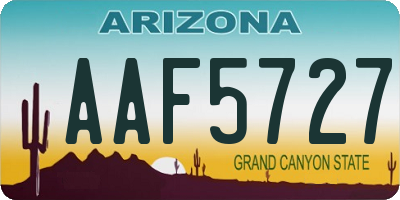 AZ license plate AAF5727