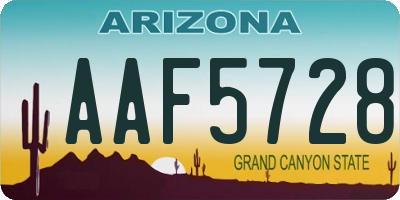 AZ license plate AAF5728