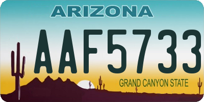 AZ license plate AAF5733