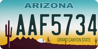 AZ license plate AAF5734