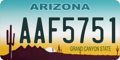 AZ license plate AAF5751
