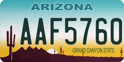 AZ license plate AAF5760