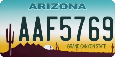 AZ license plate AAF5769