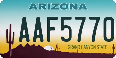 AZ license plate AAF5770