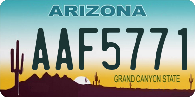 AZ license plate AAF5771