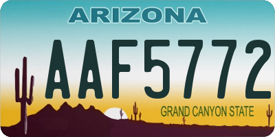 AZ license plate AAF5772