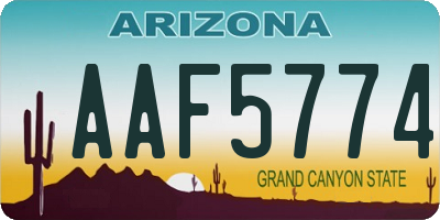 AZ license plate AAF5774