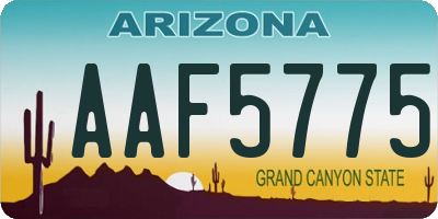 AZ license plate AAF5775