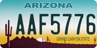 AZ license plate AAF5776