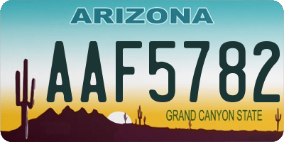 AZ license plate AAF5782