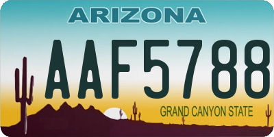 AZ license plate AAF5788