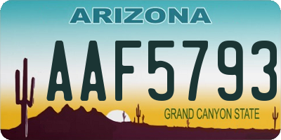 AZ license plate AAF5793