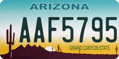 AZ license plate AAF5795