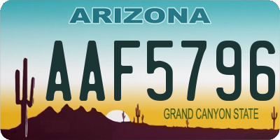 AZ license plate AAF5796