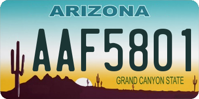 AZ license plate AAF5801