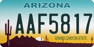 AZ license plate AAF5817