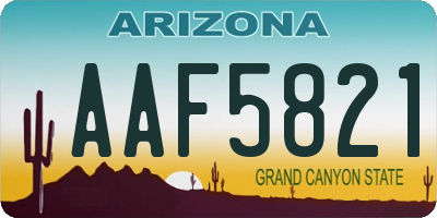 AZ license plate AAF5821