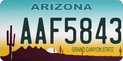 AZ license plate AAF5843