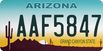 AZ license plate AAF5847