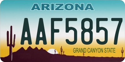 AZ license plate AAF5857