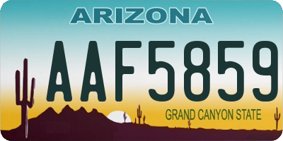 AZ license plate AAF5859