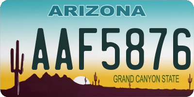 AZ license plate AAF5876
