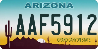 AZ license plate AAF5912