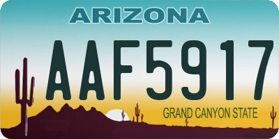 AZ license plate AAF5917