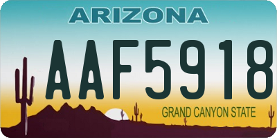AZ license plate AAF5918