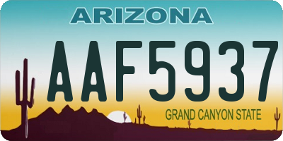 AZ license plate AAF5937