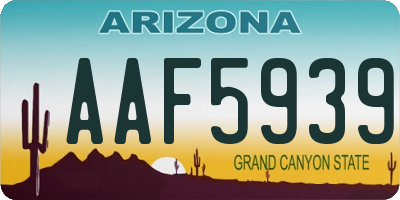 AZ license plate AAF5939