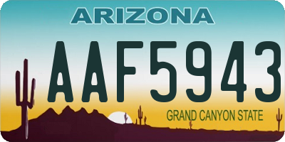 AZ license plate AAF5943