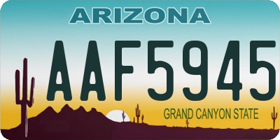 AZ license plate AAF5945